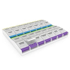 EZY DOSE Weekly (7-Day) Pill Organizer, Vitamin Container, and Daily Medicine Planner, 2X-Large Push Button Compartments, Arthritis Friendly, Easy to Use, 4 Times a Day, Clear Lids, BPA Free
