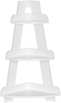 RiverRidge Kids 3-Tier Corner Ladder Display Wall Bookshelf, White | Playroom Book Rack Display Shelf, Wall-Mounted, Painted MDF