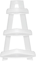 RiverRidge Kids 3-Tier Corner Ladder Display Wall Bookshelf, White | Playroom Book Rack Display Shelf, Wall-Mounted, Painted MDF