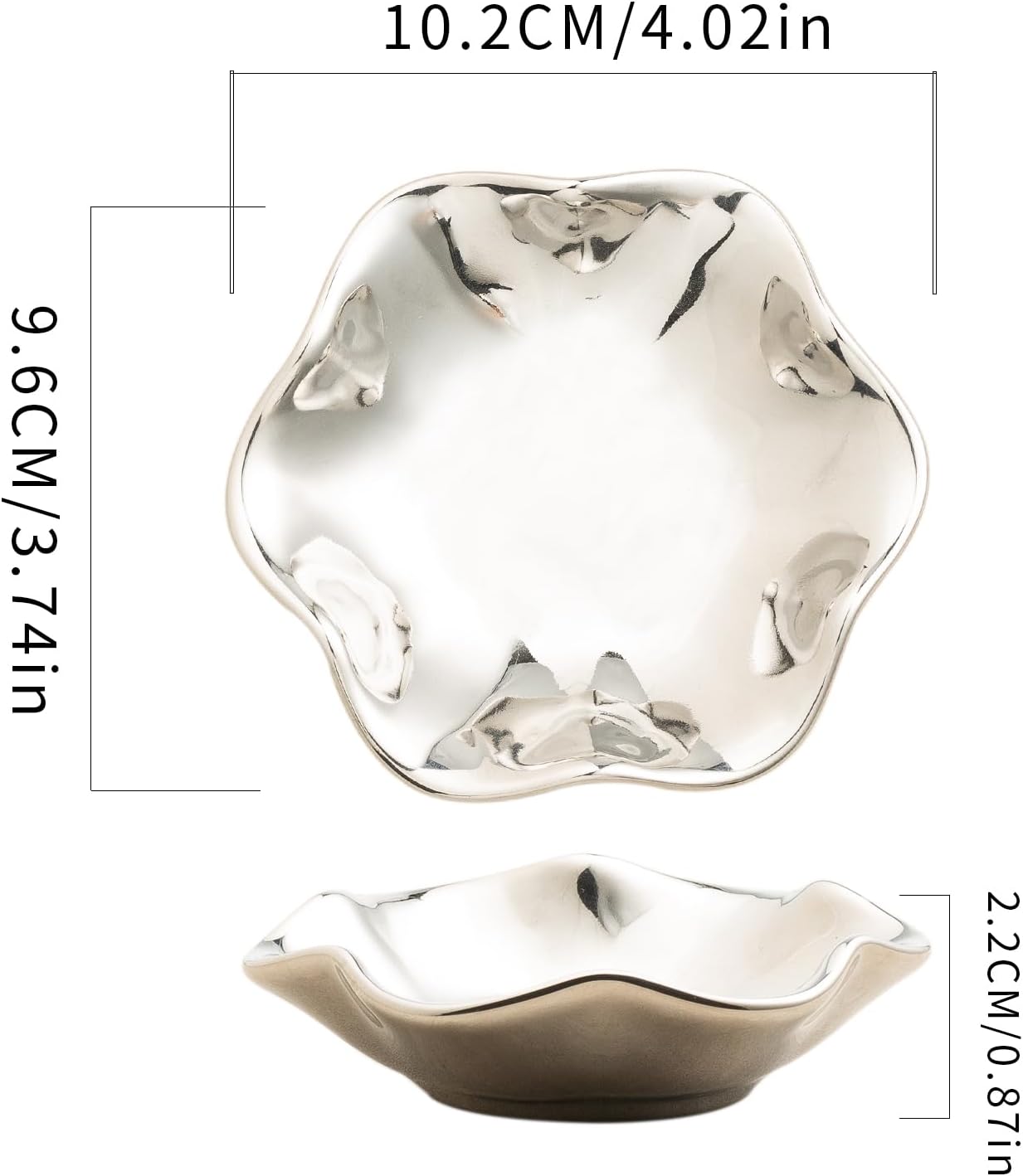 Ceramic Lotus Leaf Trinket Dish, Ring Holder for Jewelry | Keeps earrings, necklaces, keys, and keepsakes handy on vanities or nightstands, a sweet gift for moms, sisters, and friends