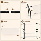 2-Tier Shoe Rack for Closet & Entryway, Stackable Shoe Organizer, Screw-Fastened Metal Frame for Less Wobble, Heel-Friendly Non-Woven Shelves, 11.8" Deep Space-Saving Shoe Storage (Black)