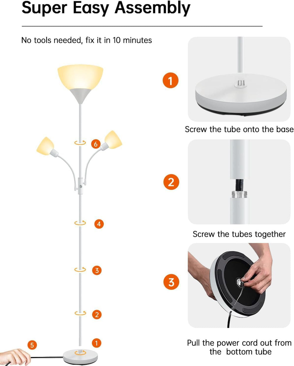 Floor Lamp, Torchiere Floor Lamps for Living Room, 71 Inch Tall Standing Lamp...