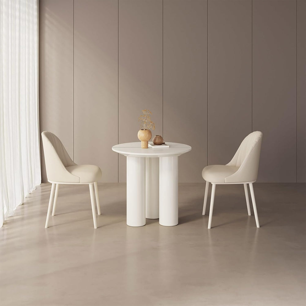 Small Round Dining Table, 30" Circle Kitchen Table with 3 Legs, Modern W...
