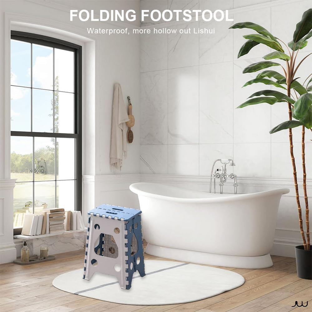 Folding Step Stool 18in Heavy Duty Step Stools for Adults Non Slip Folding St...