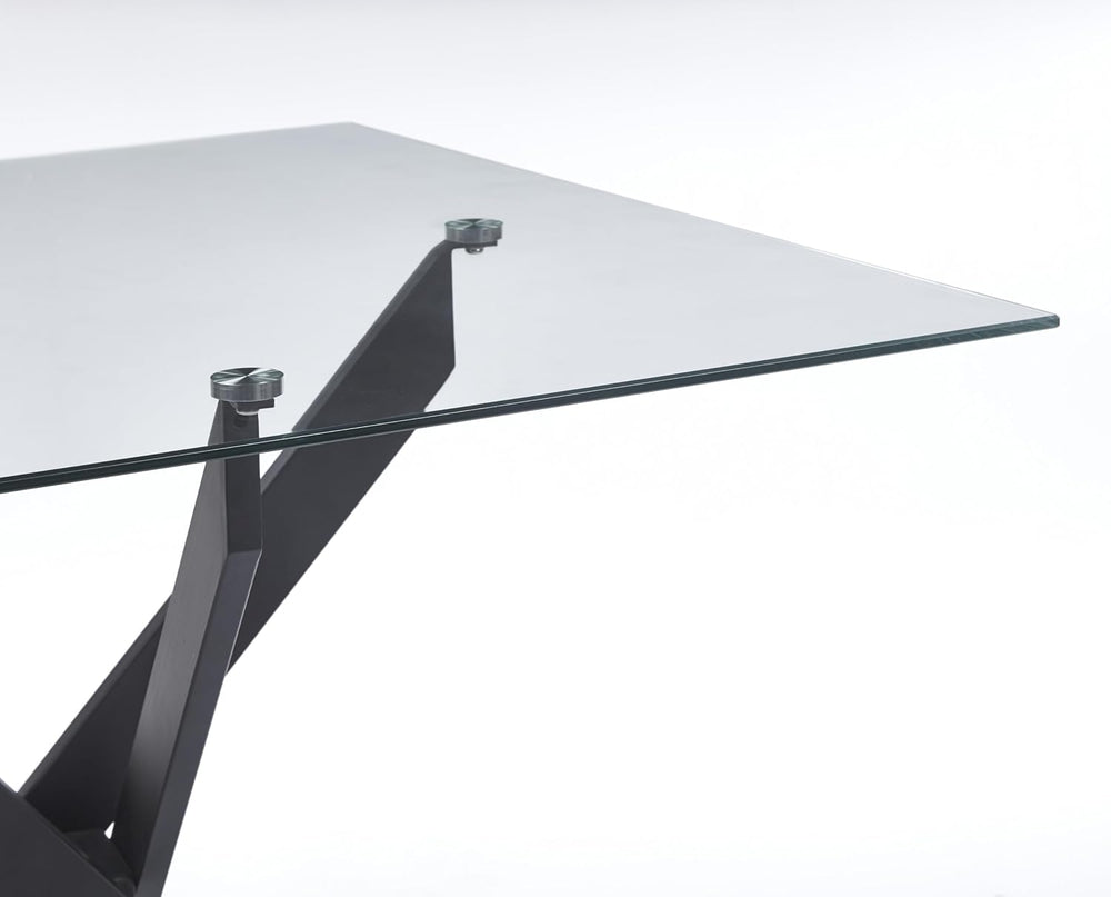 Square Dining Table for 4, 36" Modern Glass Kitchen Dining Room Table wi...