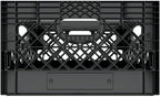 Heavy Duty Plastic Storage Milk Crates, Stackable Utility Organizer Bins, 19x11x13 Inches, 6 Pack, Made in USA, 24 Qt/6 Gallon Capacity (Black)