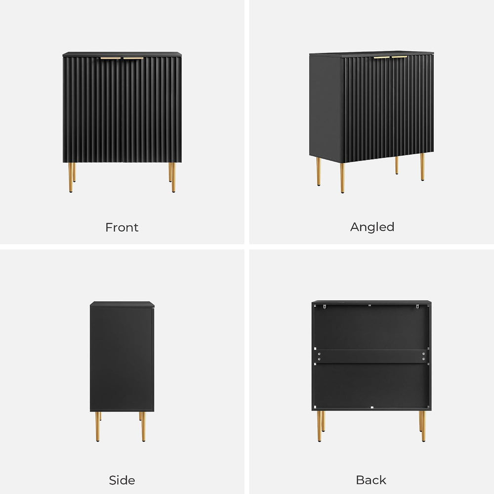 SICOTAS 57"W Modern Sideboard Buffet Cabinet with Adjustable Shelves, Black