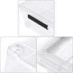 40 Quart Plastic Underbed Storage Boxes, Large Clear Storage Bin with Wheels, 4 Packs