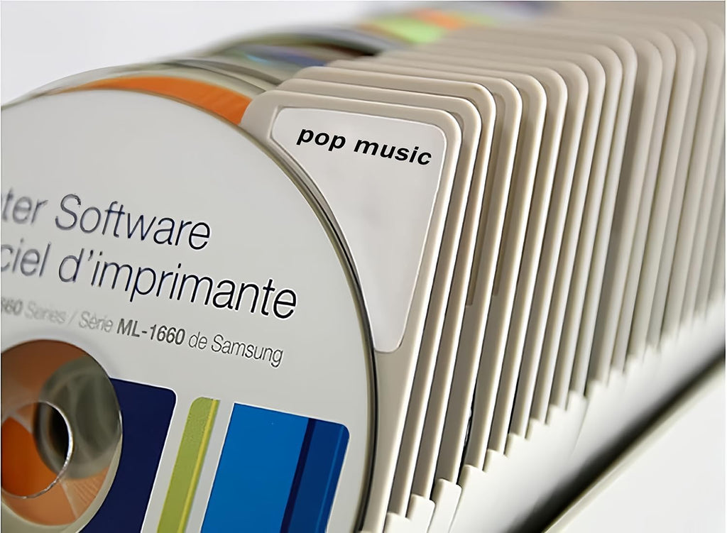 CD/BD/DVD Storage Box with Moisture Protection, Lockable - Holds 50 CDs, Great for Home and Office Use - 9.6'' x 5.5'' x 5.2,Grey