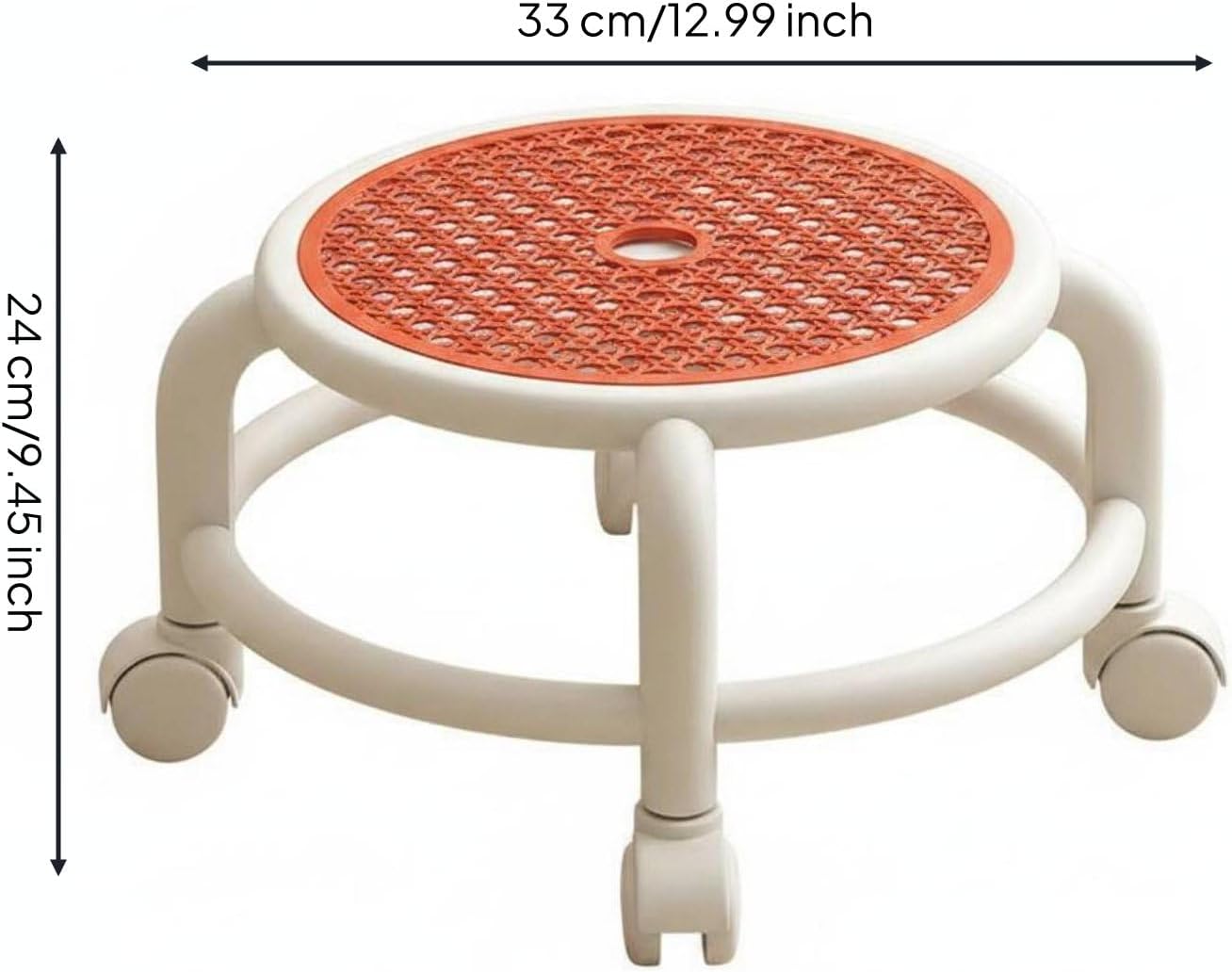 Children Rotating Rolling Stool Swivel Chair Compact Low Height Build Quiet Caster Movement Suitable for bedrooms Play Areas Dorm Rooms Small Living Areas, Vibrant Orange