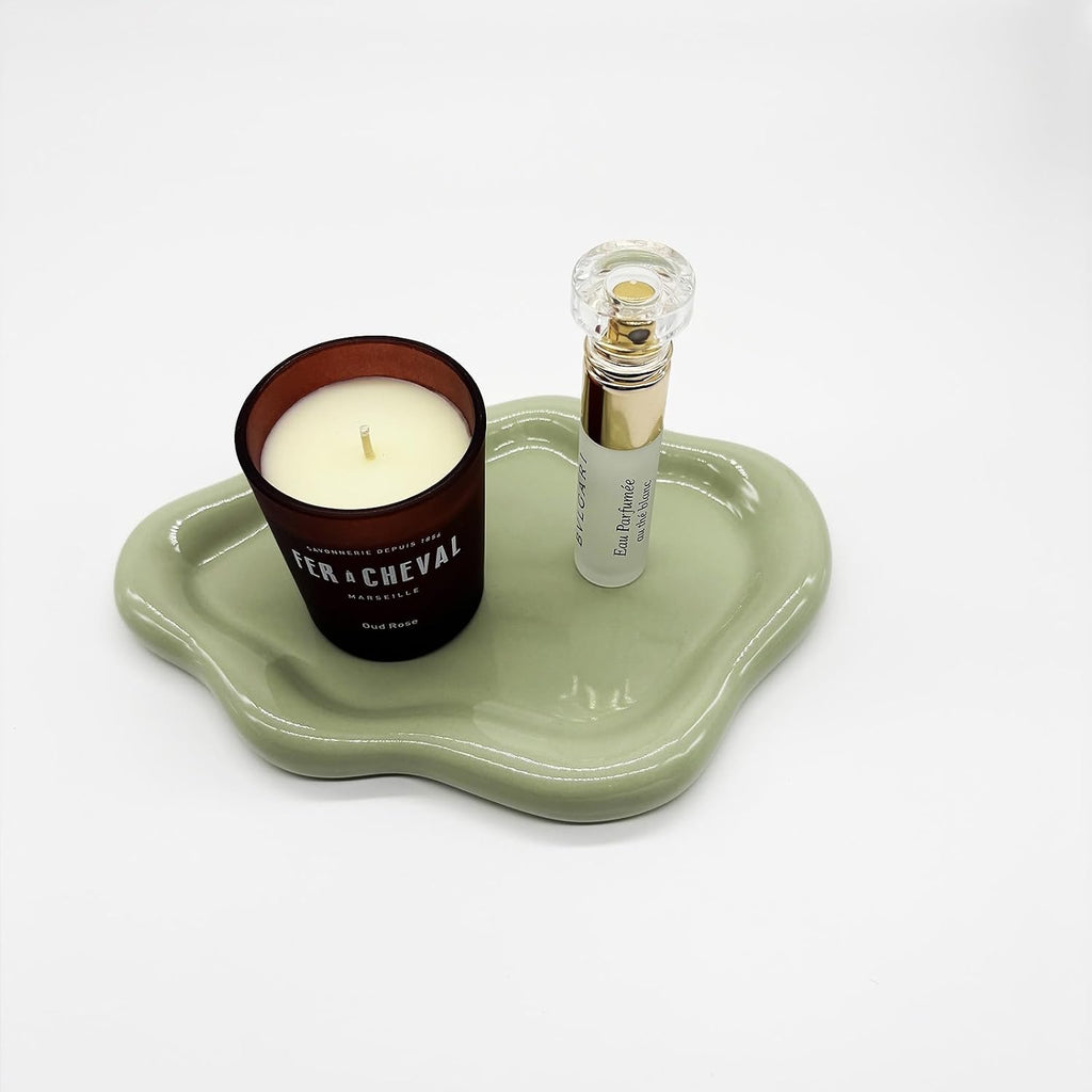 Small Trinket Dish Jewelry Tray for Women, Cute Ceramic Cloud Tray, Jewelry Ring Holder Dish for Keys, Candles, Perfume, Vanity Nightstand Decor Jewelry Plate Bowl, Friendship Birthday Gifts for Mom