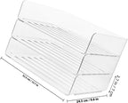 Stackable Paper Tray Organizer for Desk Wide Letter File Holder Transparent Desktop Storage Rack for Office Documents Mail and Stationery Management