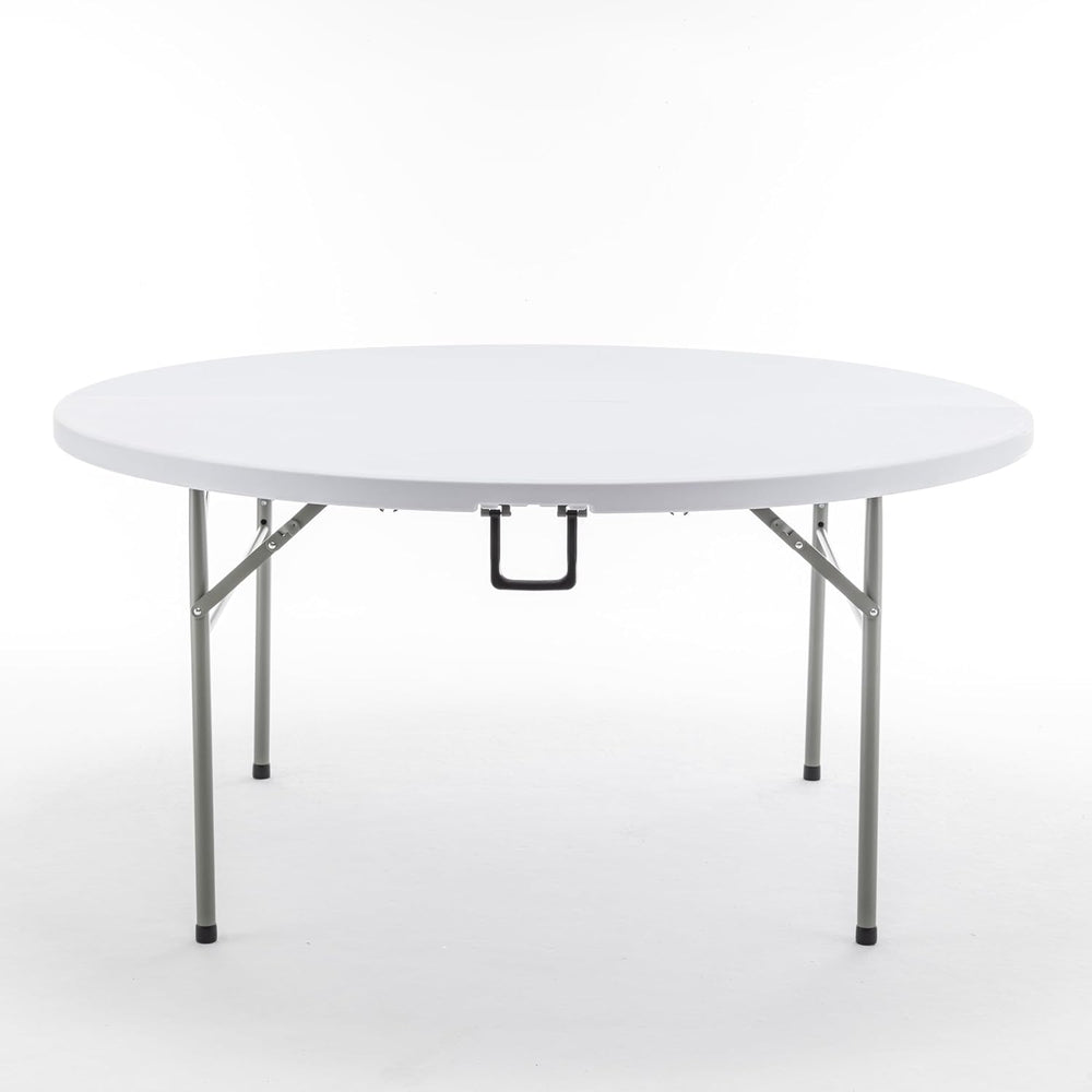 BTEXPERT 60 Inch Round Plastic Folding Table, Commercial Grade, Seats 8-10, I...