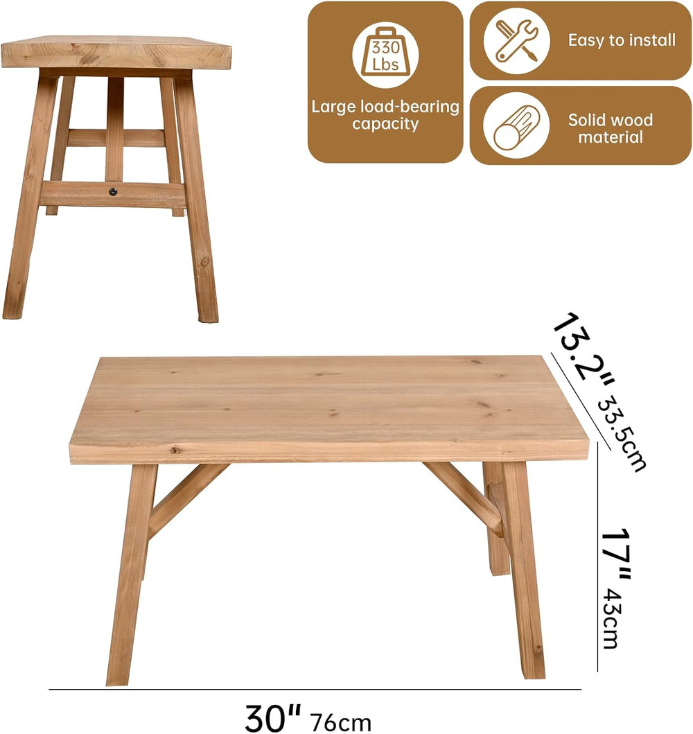 SwallowLiving 30" Solid Wood Entry Bench - Rustic Farmhouse Style Hallwa...