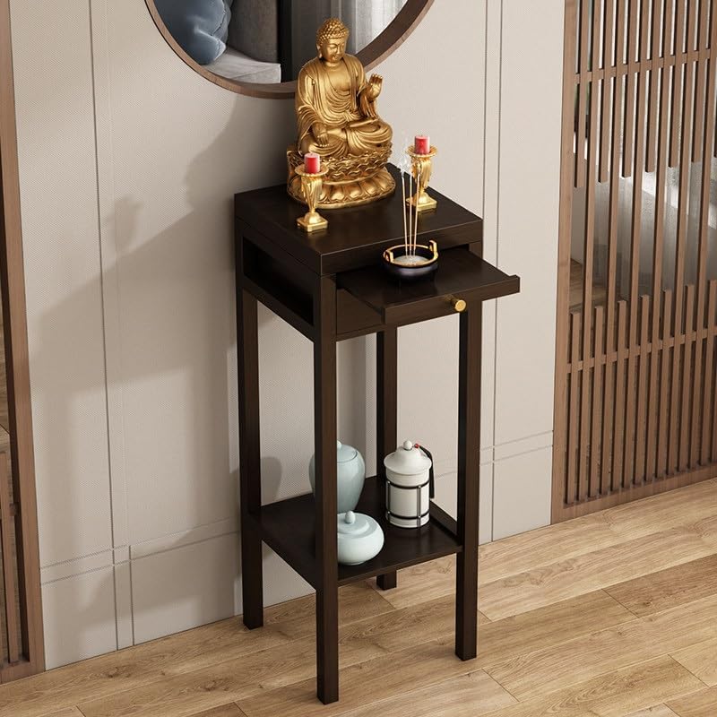 Meditation Buddhist Altar Table, Entry Console Table with Storage, Bamboo Poo...