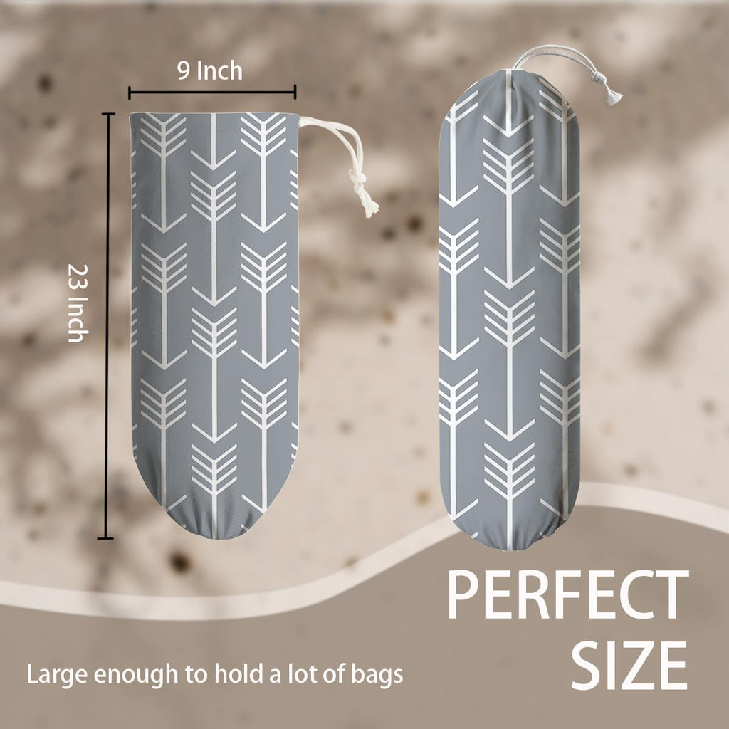 Arrows Plastic Bag Holder, Wall Mount Large Grocery Bags Holder, Washable Shopping Bags Carrierfor Home Kitchen Pantry, Housewarming Gift for Women Friends Family, Kitchen Pattern Garbage Bag 70