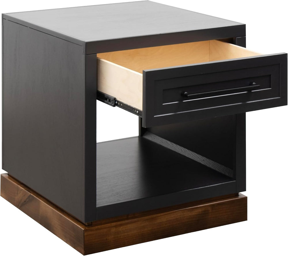 Bridgevine Home Nora Farmhouse Side Table with Drawer & Shelf, 22" E...