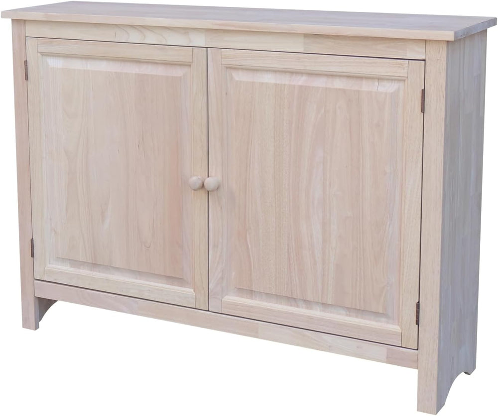 Solid Wood Hall Cupboard - 34" H, Unfinished