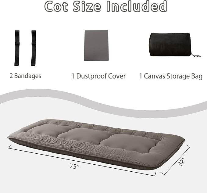 MAXYOYO Japanese Floor Mattress Futon Mattress, 4" Thicken Tatami Mat Sleeping Pad Foldable Roll Up Mat Boys Girls Dormitory Pad Kids Floor Lounger Pillow Bed, Charcoal Grey, Queen Size