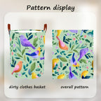 Laundry Baskets 15.7x19.7 Inch Large Colorful Birds Leaves Floral Design Collapsible Laundry Hamper with Handles Oxford Fabric Clothes Storage Bin Foldable Dirty Clothes for Bedroom Bathroom Dorm