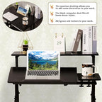 Hadulcet Mobile Standing Desk, Rolling Table Adjustable Computer Desk, Stand Up Laptop Desk Mobile Workstation for Home Office Classroom with Wheels, Black