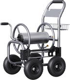 Giraffe Tools Garden Hose Reel Cart, Cart with Wheels Heavy Duty, Industrial Hose Reels for Outside, 250-Feet of 5/8" Hose Capacity, Hose Guide Pre-Installed