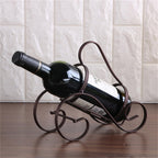 Retro S-Shape Red Wine Bottle Holder Metal Furnishing Craft