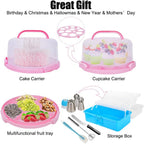 Cake Decorating Kit, 672 Pcs Cake Decorating Supplies With Cake Carrier Holder Springform Pan Sets 3-Layer Toolbox Organizer Icing Piping Nozzles Cake Rotating Turntabl Baking Supplies Set Tools