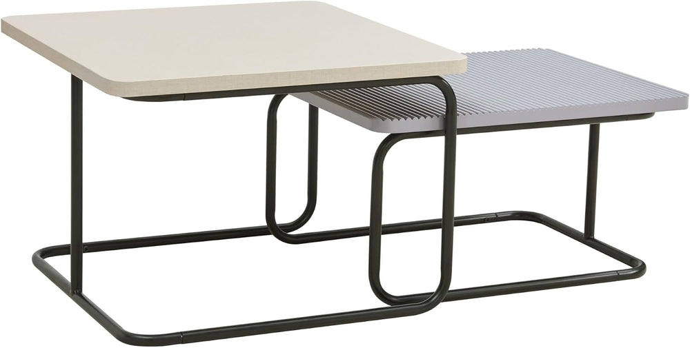 Furniture of America Chaya Modern Square Nesting Coffee Table Set of 2, Two-T...