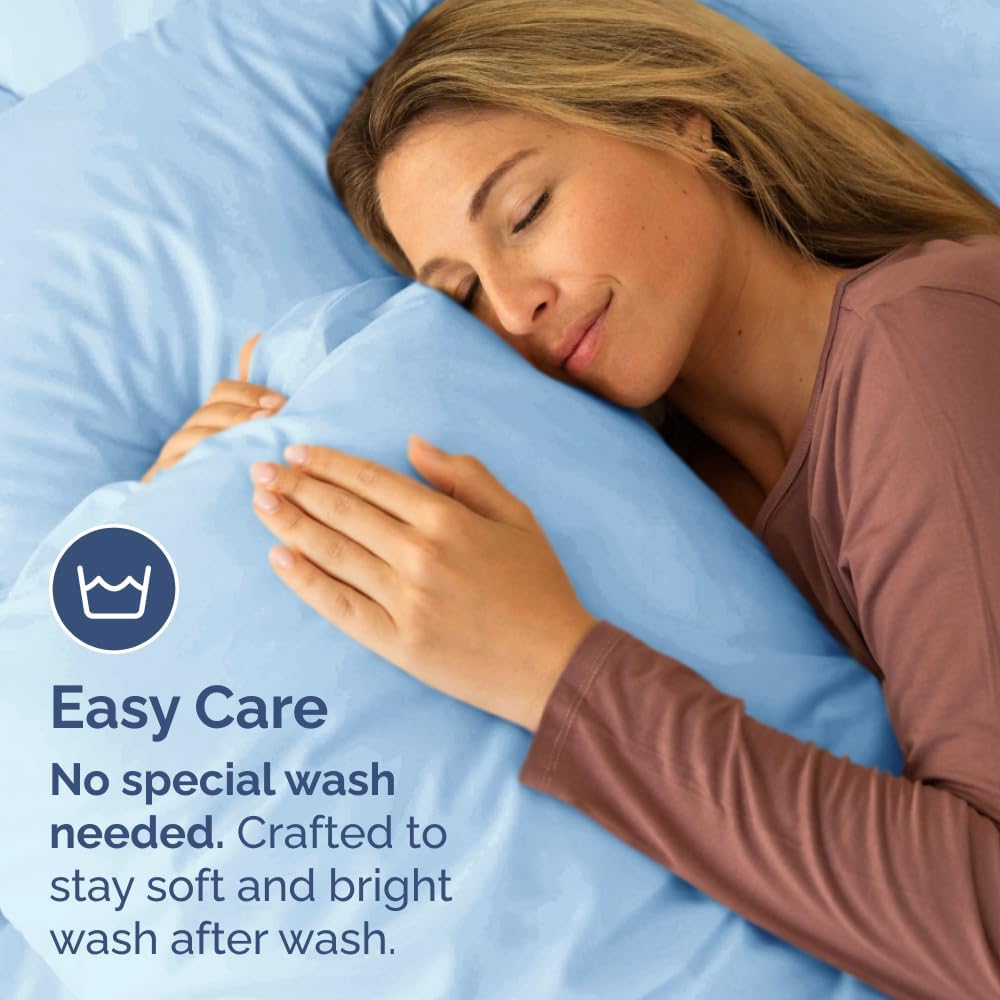Queen Pillow Cases - 4 Pack - Super Soft Pillowcase Covers - Envelope Enclosure - Hotel Quality Pillow Protectors - Wrinkle Free, Shrink & Stain Resistant - Machine Washable - 20" x 30" (Light Blue)