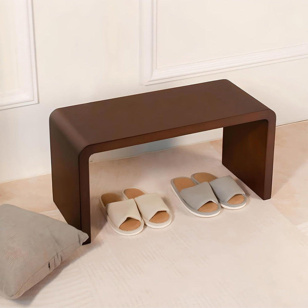 C-Shaped Side Table, Solid Wood End Table for Couch Sofa and Bed, Wooden C Ta...