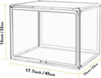 Clear Stackable Plastic Storage Bins with Lid, Dustproof Display Cases, Extra Large Figures Collectibles Showcase, Boot & Shoe Boxes, Helmet Protection Organizer (Clear-XL-1 Pack)