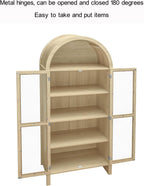 70.28 Inch High Arched Kitchen Pantry, Wooden Kitchen Storage Cabinet with Adjustable Shelves for Dining Room, Living Room, Entryway