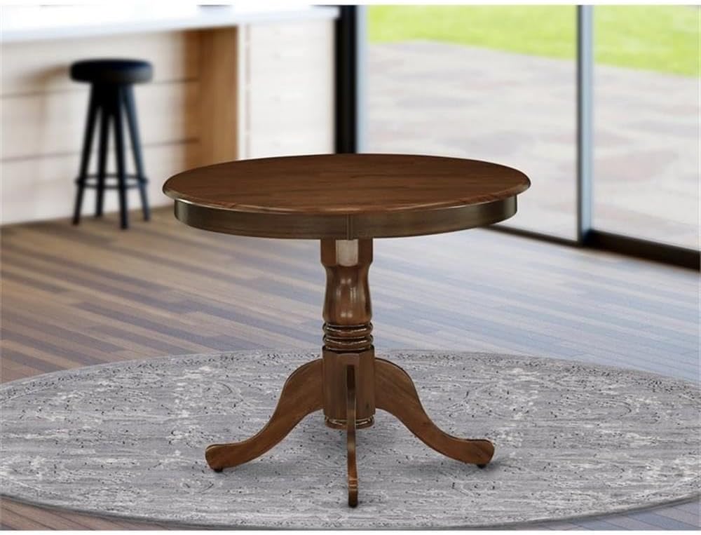 BOWERY HILL Traditional Round Rubberwood Dining Table, 36" W x 36" ...