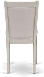 East West Furniture X027MZ001-6 6 Piece Kitchen Table Set Contains a Rectangle Dining Table with X-Legs and 4 Cream Linen Fabric Upholstered Chairs with a Bench, 40x72 Inch, Multi-Color
