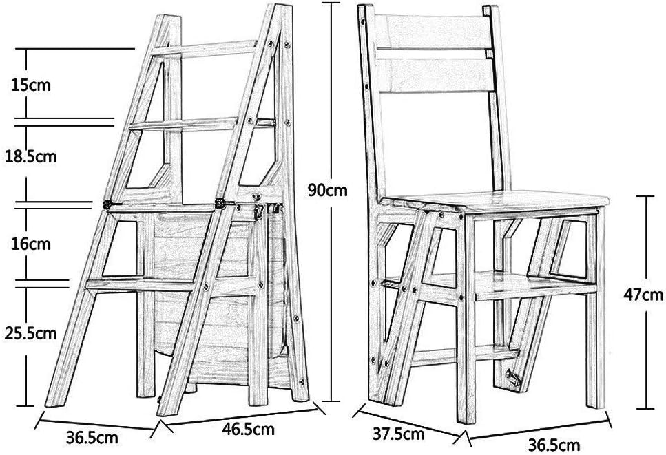 Convertible Ladder Chair, Multifunction Wood Ladder Stool Innovative Step Sto...