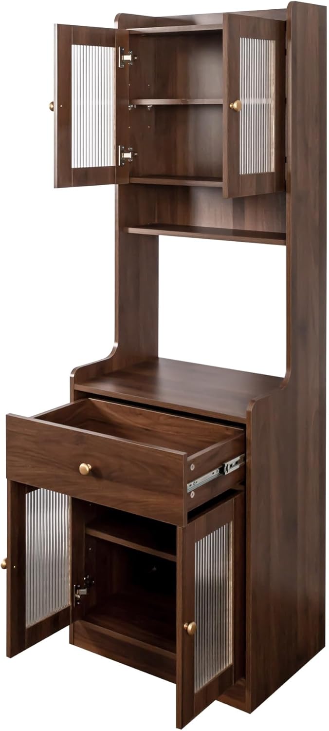 ZeHuoGe Kitchen Pantry Hutch Storage Cabinet, Farmhouse Kitchen Hutch Buffet ...