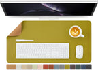 Cork Desk Mat - Dual-Sided Desk Pad for Office and Home - Desk Organization and Accessories - Ideal for Large Mouse Pad and Desk Mats on Top of Desks(Olive Green,27.6"x 13.8")
