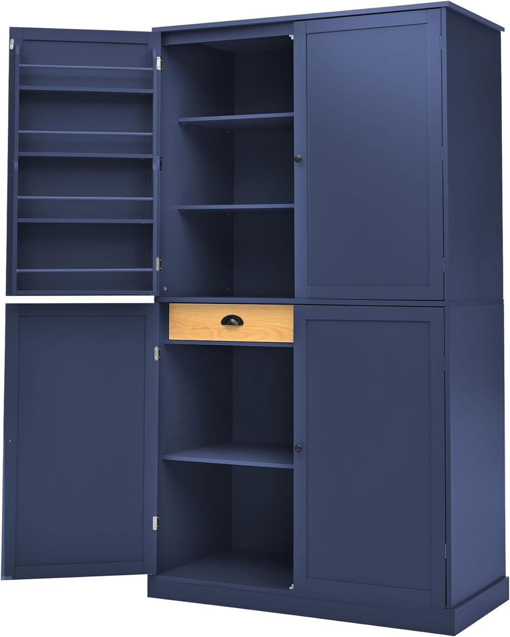 Merax 4 Doors Kitchen Pantry Storage Cabinet with 2 Drawers, 71.3" H Tal...