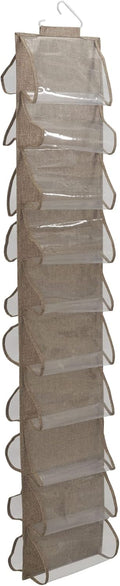 Household Essentials 20-Pocket Closet Shoe File, Beige