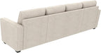 HONBAY Modular Sectional Sleeper Sofa Bed, with Pull Out Bed, Linen Convertible Sectional Couches for Living Room - Beige