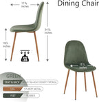 Velvet Dining Chairs Set of 4 - Modern Upholstered Chairs with Metal Legs for Living, Bedroom,Dining Room - Green Dining Chairs Set for 4
