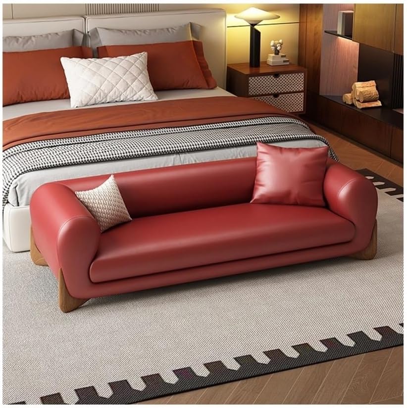 Modern Bed End Stool Leather Sofa Bench Bedroom Clothing Store Cloakroom Beds...
