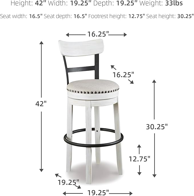 Signature Design by Ashley Valebeck 30" Modern Swivel Pub Height Barstoo...