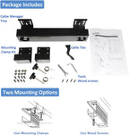 AEONS Under Desk Cable Management Tray Wire Cord Organizer Removable C Clamp Mount No Drill Computer Cord Raceway and Modesty Panel, Black, 16-inch