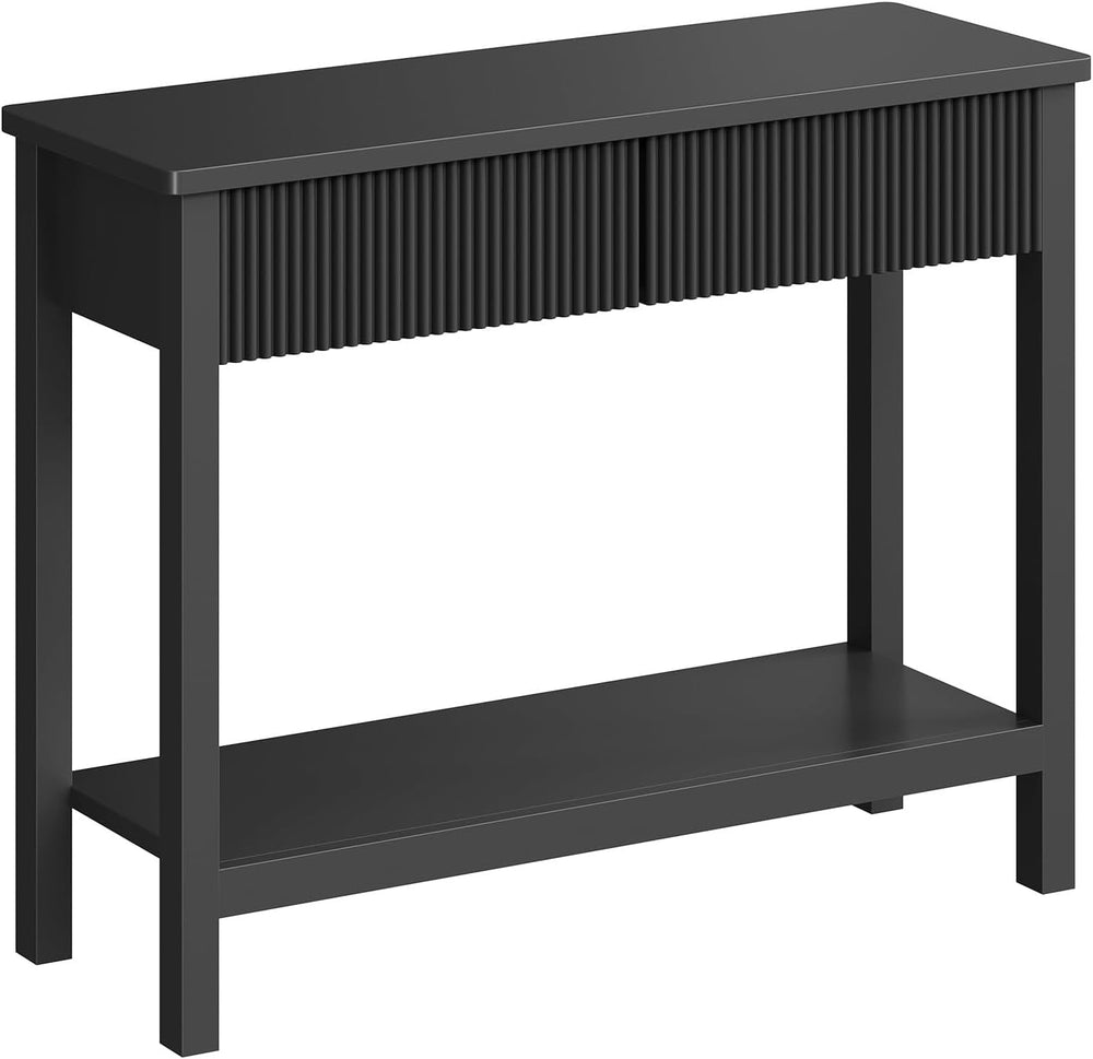 HOOBRO 39.4" Console Table with 2 Wavy Drawers, Narrow Long Entryway Tab...