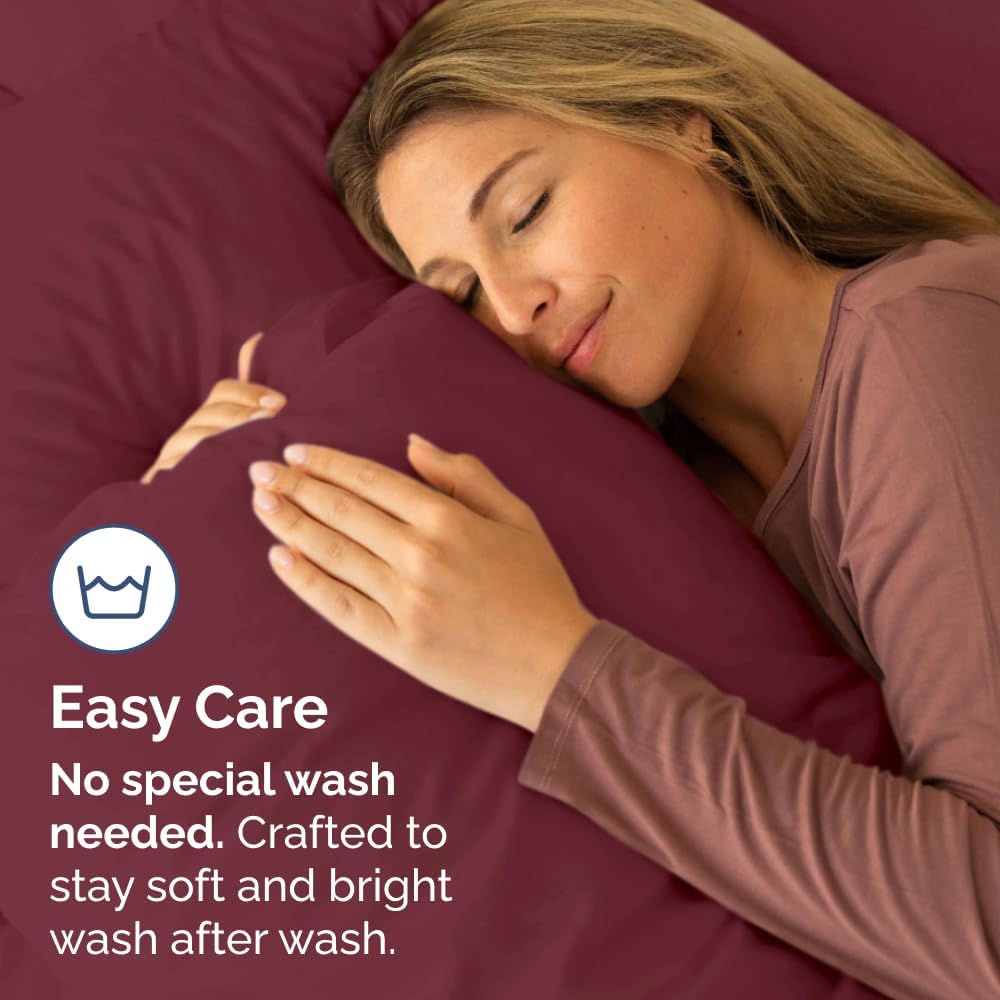 Queen Pillow Cases - 2 Pack - Super Soft Pillowcase Covers - Envelope Enclosure - Hotel Quality Pillow Protectors - Wrinkle Free, Shrink and Stain Resistant - Machine Washable - 20" x 30" (Burgundy)