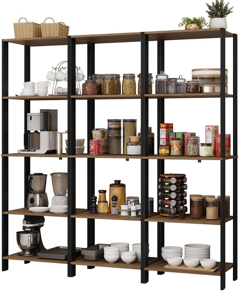 Madesa Kitchen Pantry Storage Rack with 15 Open Shelves 70" L Multiuse M...