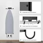 ORLESS Ironing Board Holder Wall Mount, Ironing Board Hanger, Iron Board Holder, Small Y or T Leg Iron Board Hook Wall Mount for Laundry Rooms, 6 Inch(Black)