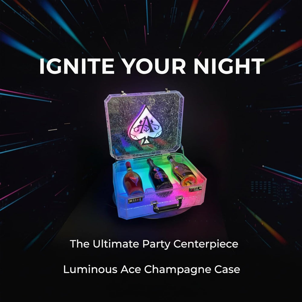 LED Wine Bottle Servicer Stand Champagne LED Display Box Rechargeable, Lumino...